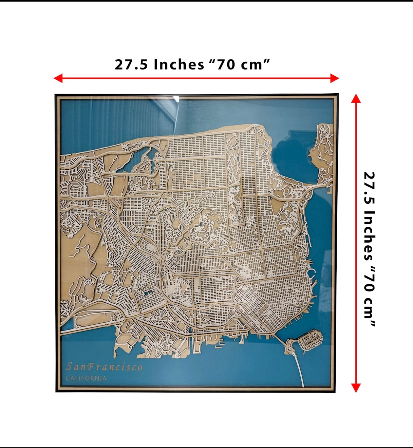 San Francisco wooden map wall art